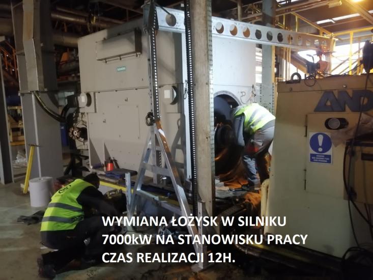 Wymiana lozysk silnik 7000kW